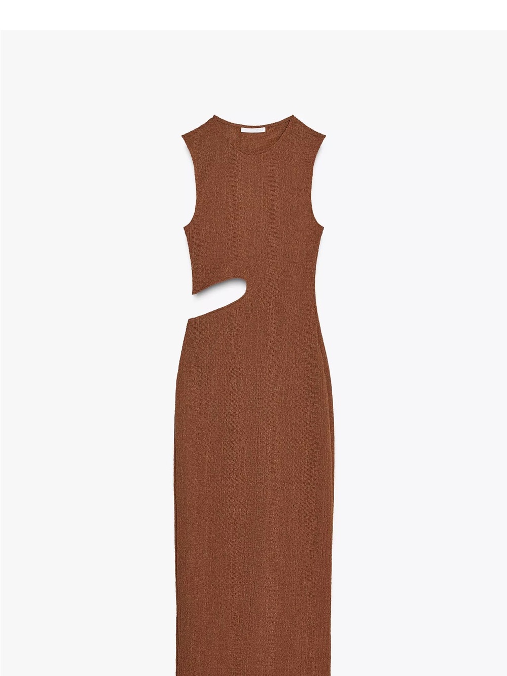 Zara Rust Brown Asymmetrical Cutout Sleeveless Maxi Dress